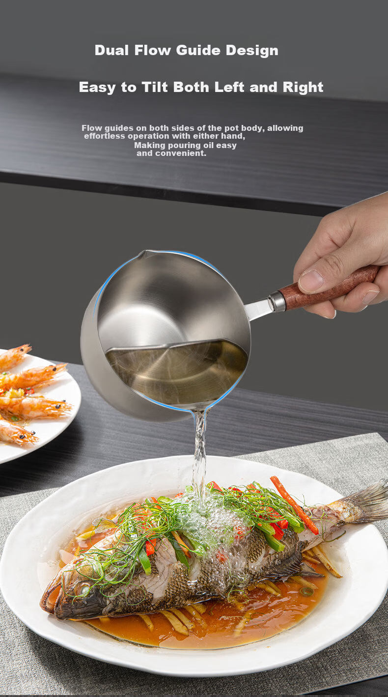 KBH Oil Pouring Pot 304 Stainless Steel Household Oil Drizzling Pan Frying Egg Oil Drizzling Pot 200ml 10