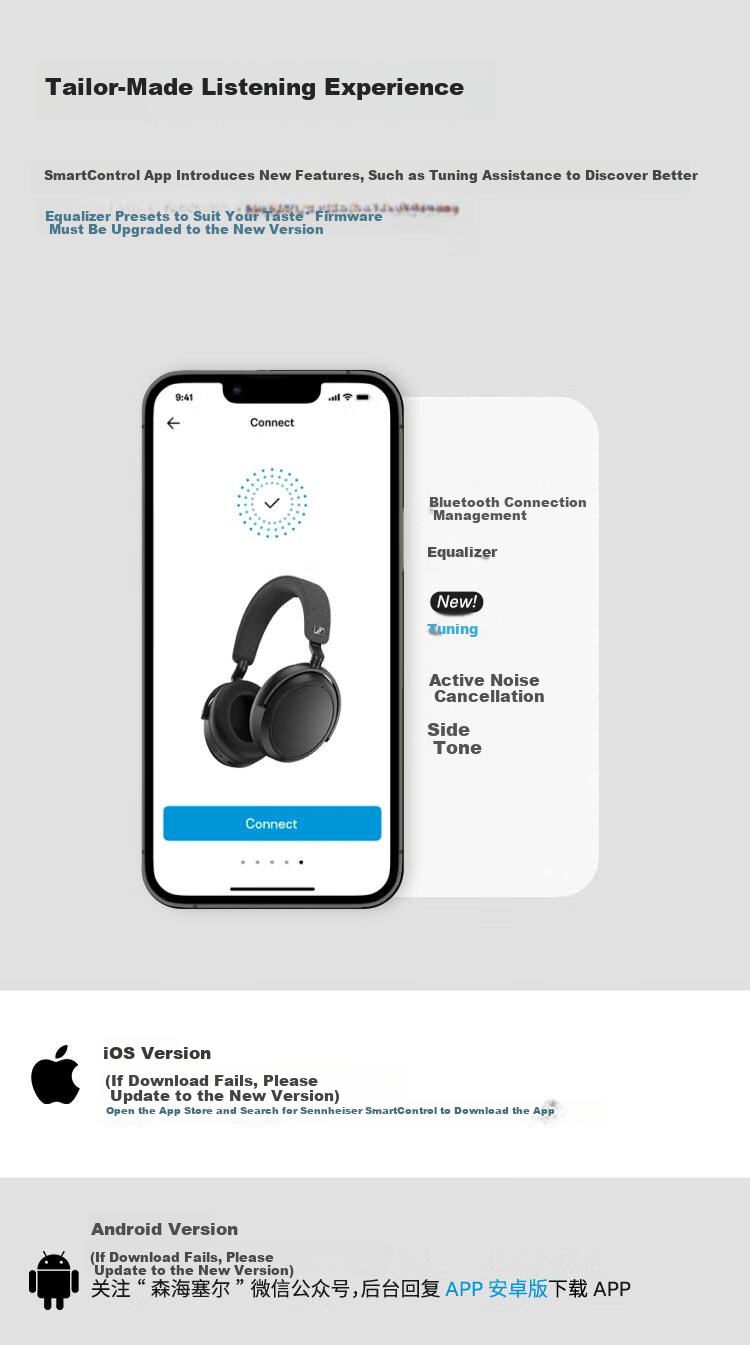 Sennheiser MOMENTUM4 Wireless Headphones Active Noise Cancelling Bluetooth Over-Ear Headphones Black [Official Refurbished] 4