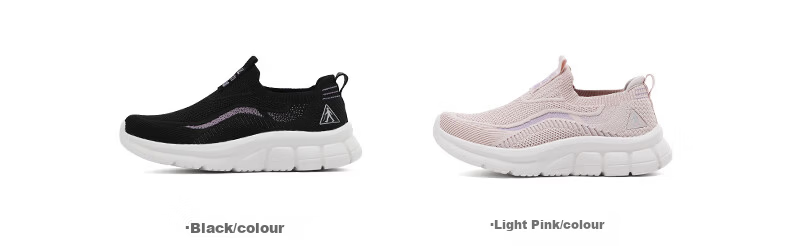 Zulijian Elderly Women's Shoes Spring Autumn Casual Soft Sole Lightweight Slip-On Walking Shoes Non-Slip Mom Shoes Black Size 35 4