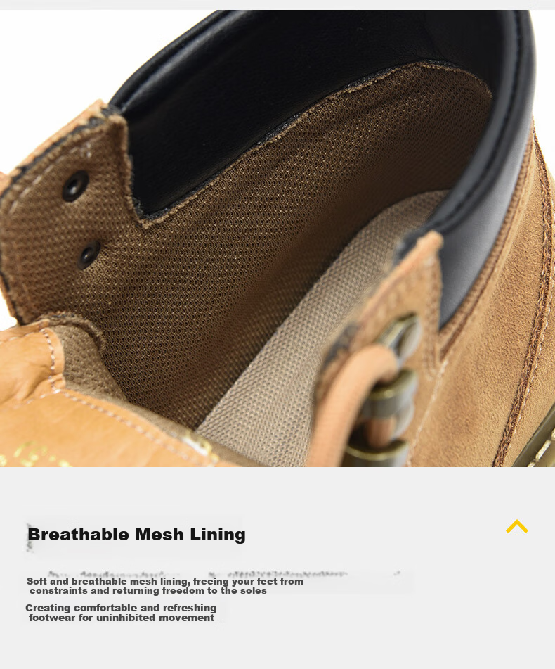 HLA Martin Boots Men's High-Top Outdoor Yellow Work Shoes HAAGZM4DAZ413 Gray Size 38 15