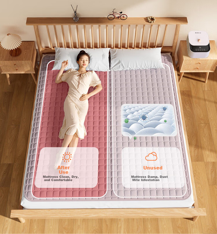 CHIGO [Water and Electricity Separation] Double Graphene Milk Velvet Water Circulation Electric Heated Mattress 1.8x2m 30