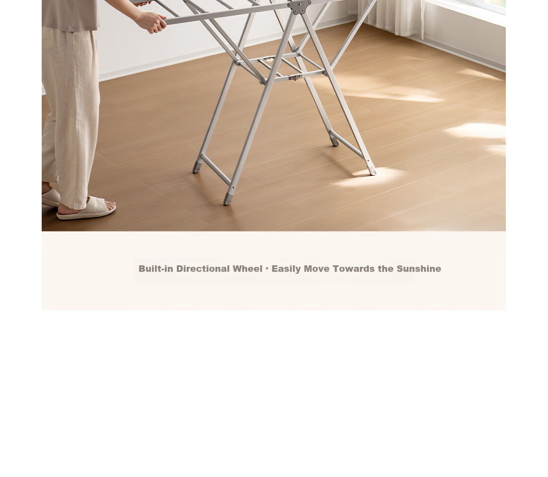 Lazy Corner Small Foldable Clothes Drying Rack Balcony Floor-Standing Aluminum Alloy Clothes Hanger Silver 15