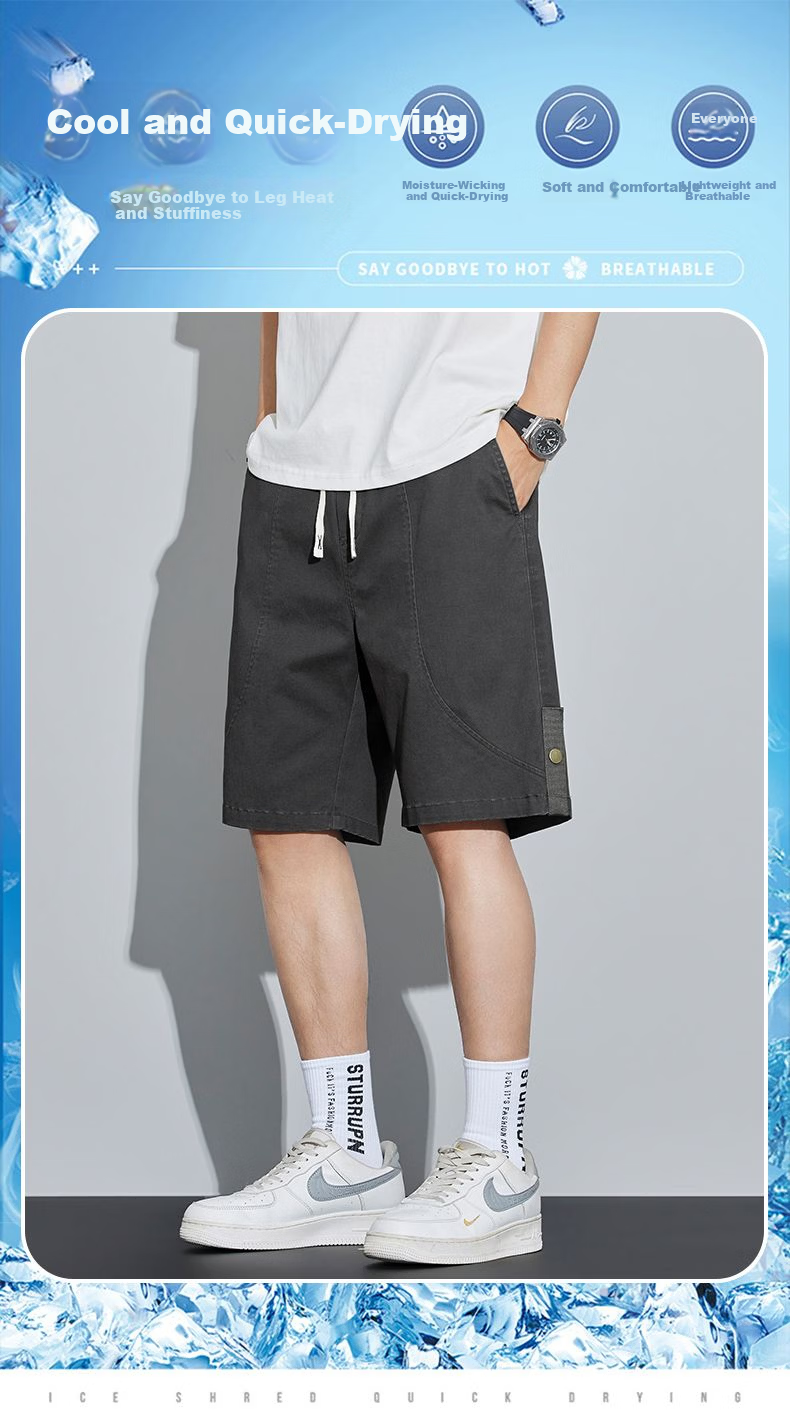 Mark Fairwhale Men's Summer Casual Lightweight Breathable Five-Point Shorts Versatile Outdoor Sports Pants Gray XL 1