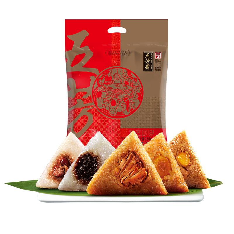 五芳斋五芳团圆 速冻粽子礼袋 100g*10只 6荤4素混合口味嘉兴端午粽早餐