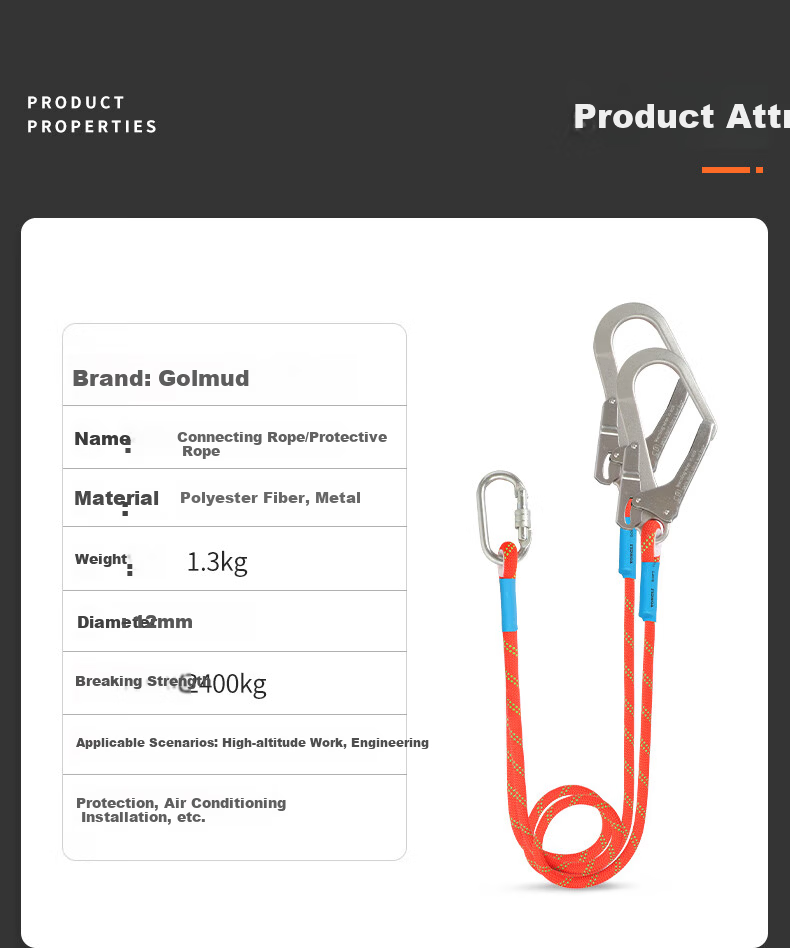 Gorm Five-Point Safety Harness National Standard Safety Rope Full-Body Double Hook TE Double Large Hook 1.8m for High-Altitude Work 15