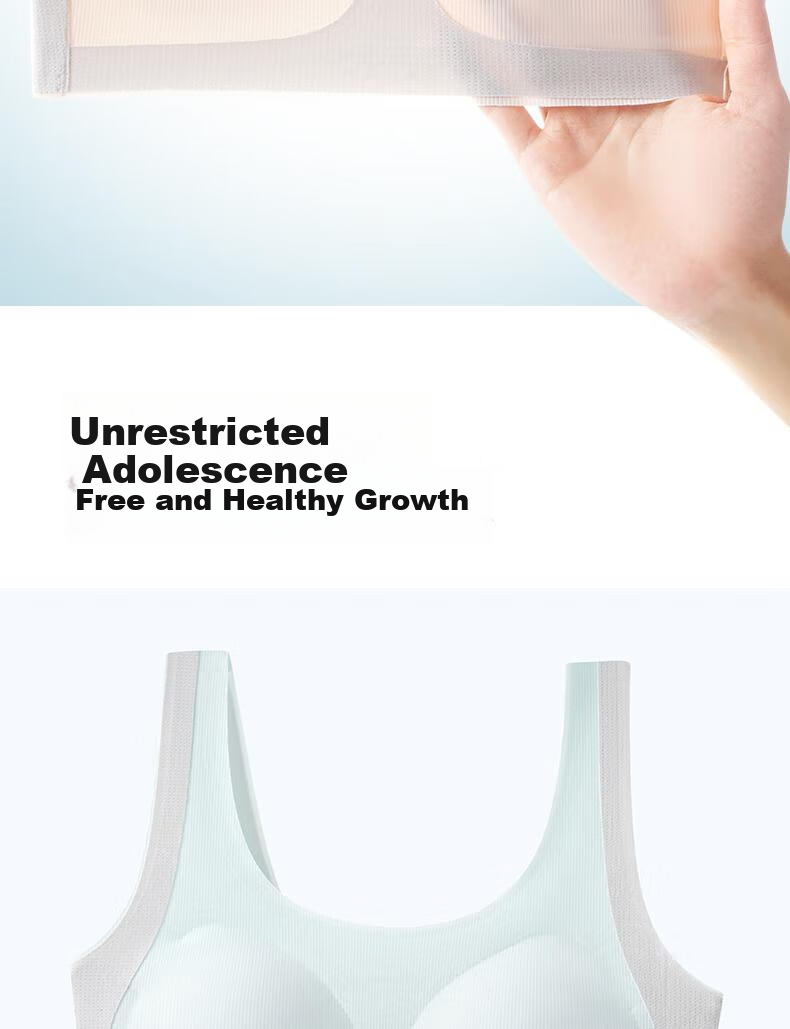Herbal Natural Color Girls Bra Children's Vest Youth Development Period High School Student Underwear New Sports Seamless Bra 13