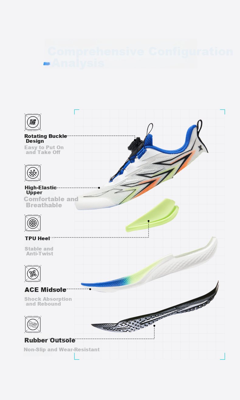 XTEP Youth Rapid Boys' Technology Lightweight High Rebound Sports Running Shoes Classic White/Warm Orange/Acid Green Size 38 2