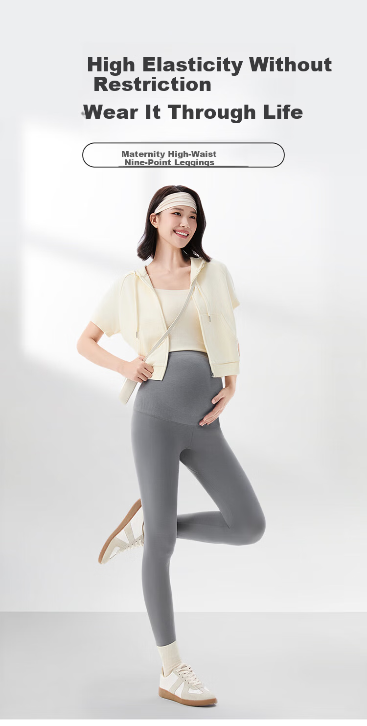 PurCotton Maternity Autumn Winter Seamless Stretch High Waist Supportive Shark Pants Black 175 1
