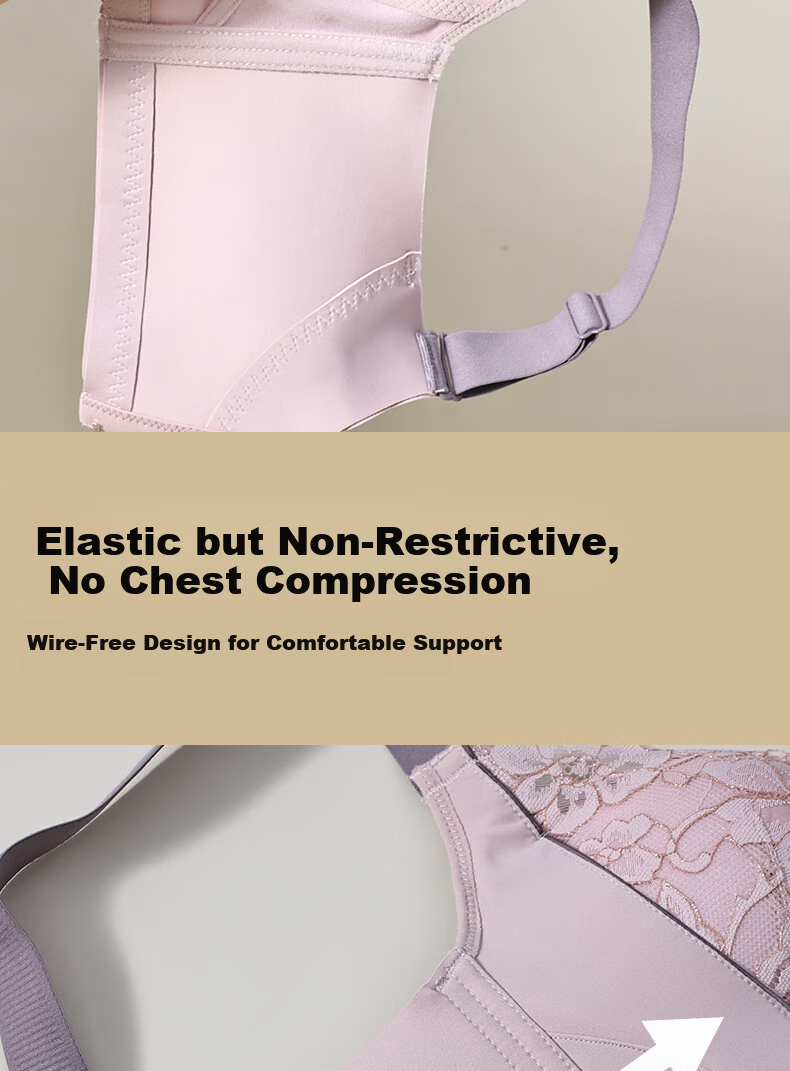 Tingmei Small Bust Push-Up Wireless Bra for Women, Side Support, Anti-Expansion, M Cup 8