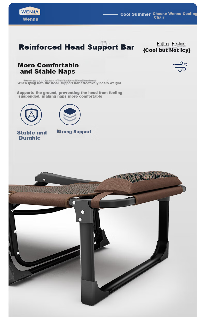 Wenna Folding Chair Bed, Office Nap Single Bed, Foldable Recliner, Portable Companion Bed, Thickened Cotton Pad 4
