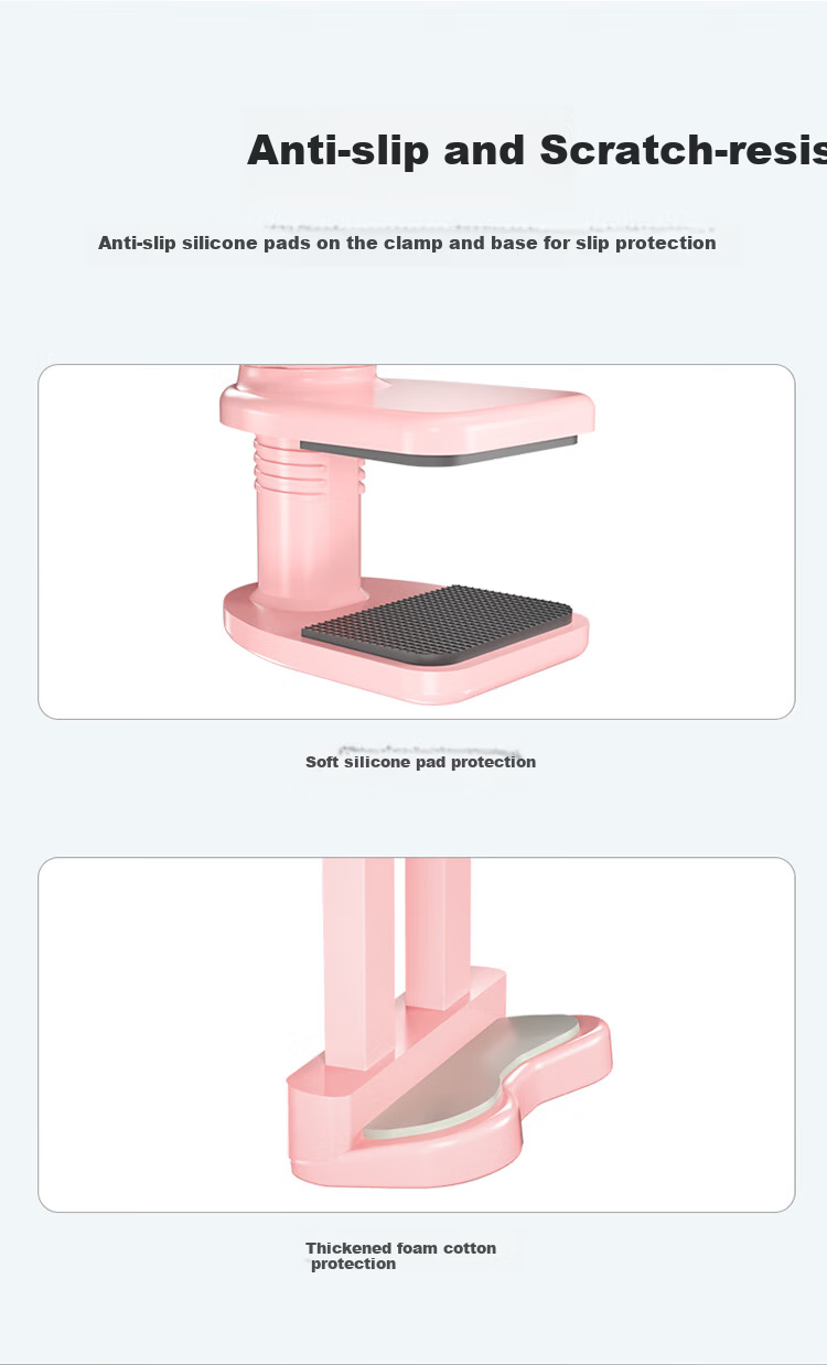 LINGCHEN Phone Stand Bedside IPad Tablet Lazy Holder Bed Clamp Desktop Live Streaming Binge-Watching Multifunctional 360° Adjustable Support Stand Suitable for Apple And Android Phones 5