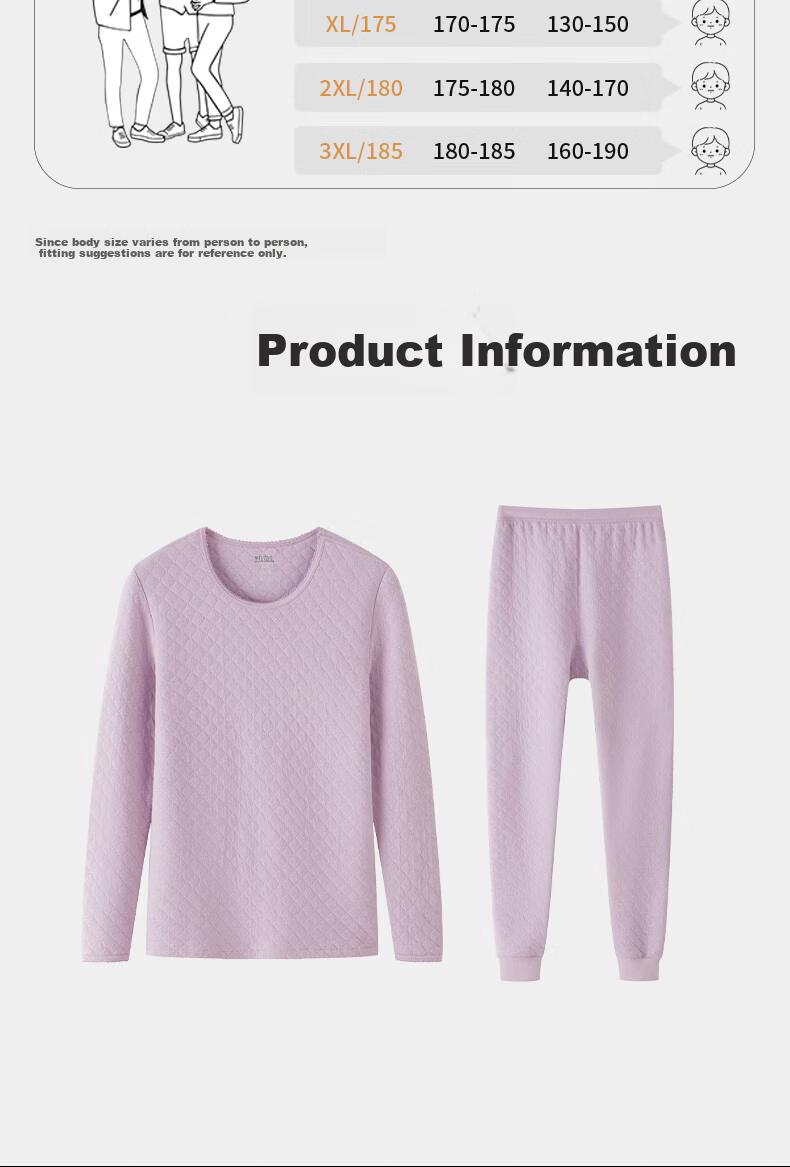 Yiershuang Ai Grass Self-Heating Three-Layer Thickened 100% Cotton Thermal Underwear Set for Women 7A Antibacterial Autumn Top and Bottom 11