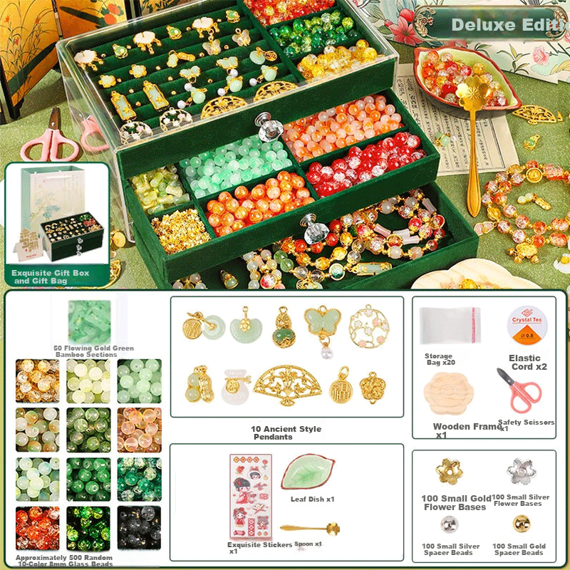 Luo Li Girl Birthday Gift Ancient Style Beaded Toy 7-14 DIY Handmade Girls Jewelry Box Children's Day Gift