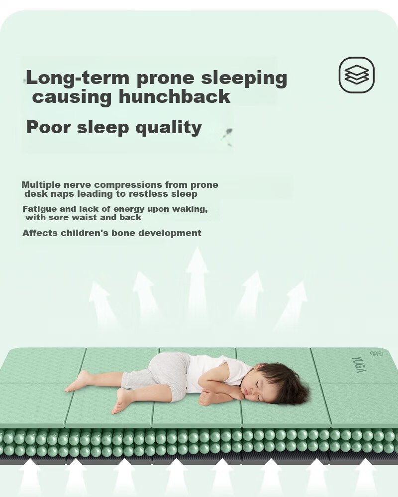 Gumifan Foldable Yoga Mat Thickened Fitness Mat 6mm Green Nap Mat for Elementary Students Classroom Use 3