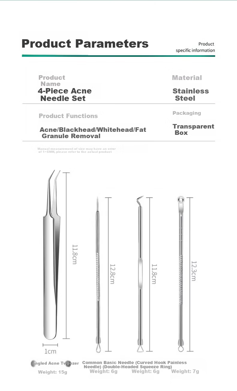 Keqi Double-Ended Blackhead and Acne Extractor Tool Set, 5 Pieces 8