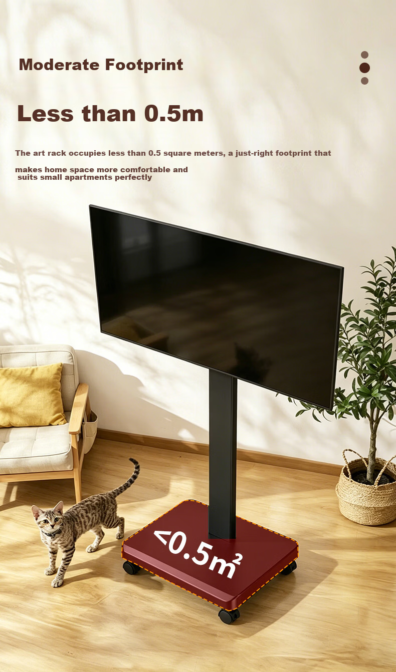Geer 32-60 Inch Mobile TV Stand Video Conference LCD Screen Universal Floor Cart Rotatable Horizontal and Vertical Mount Floor Stand 7