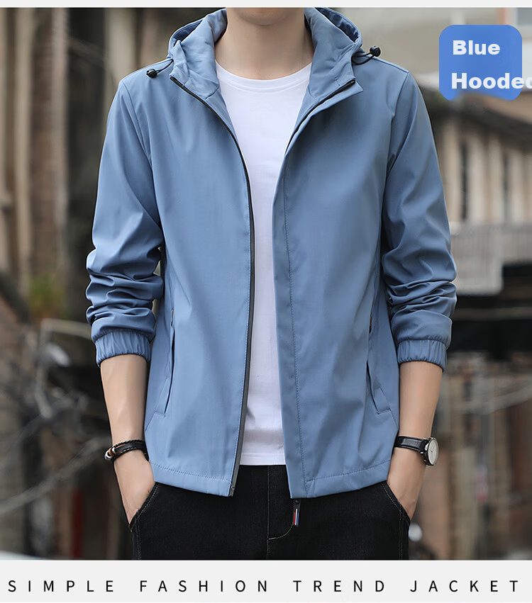ROMON Fleece-Lined Jacket Men Autumn Winter Warm Business Casual Stand Collar Gray L 9