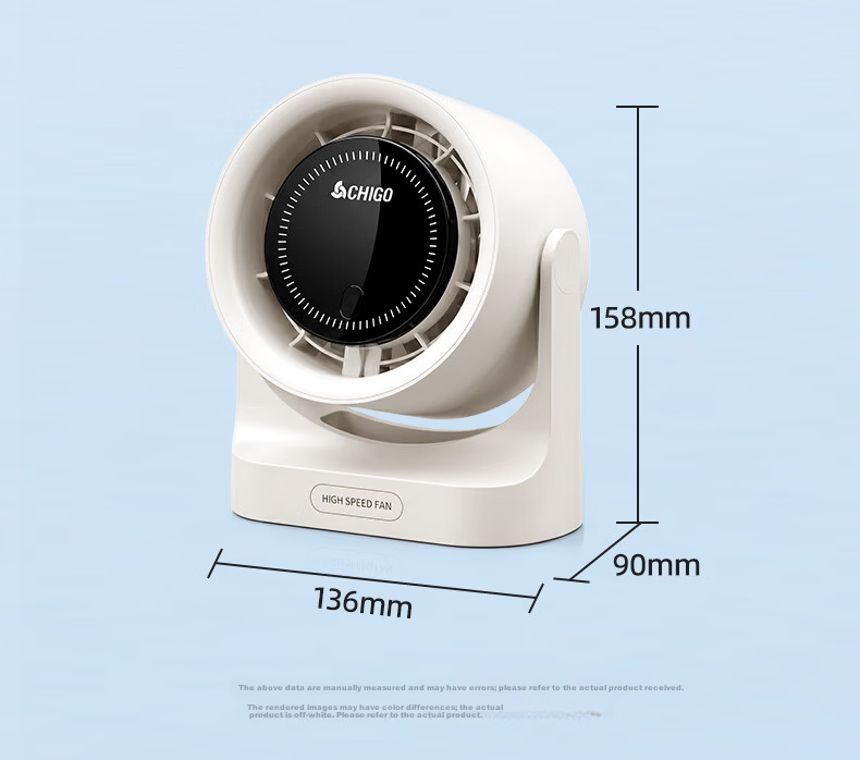 CHIGO Electric Fan Office Desktop Mini Fan 100-Speed Portable USB Rechargeable Small Fan Dormitory Outdoor Camping Table Wall-Mounted Oscillating Fan 22