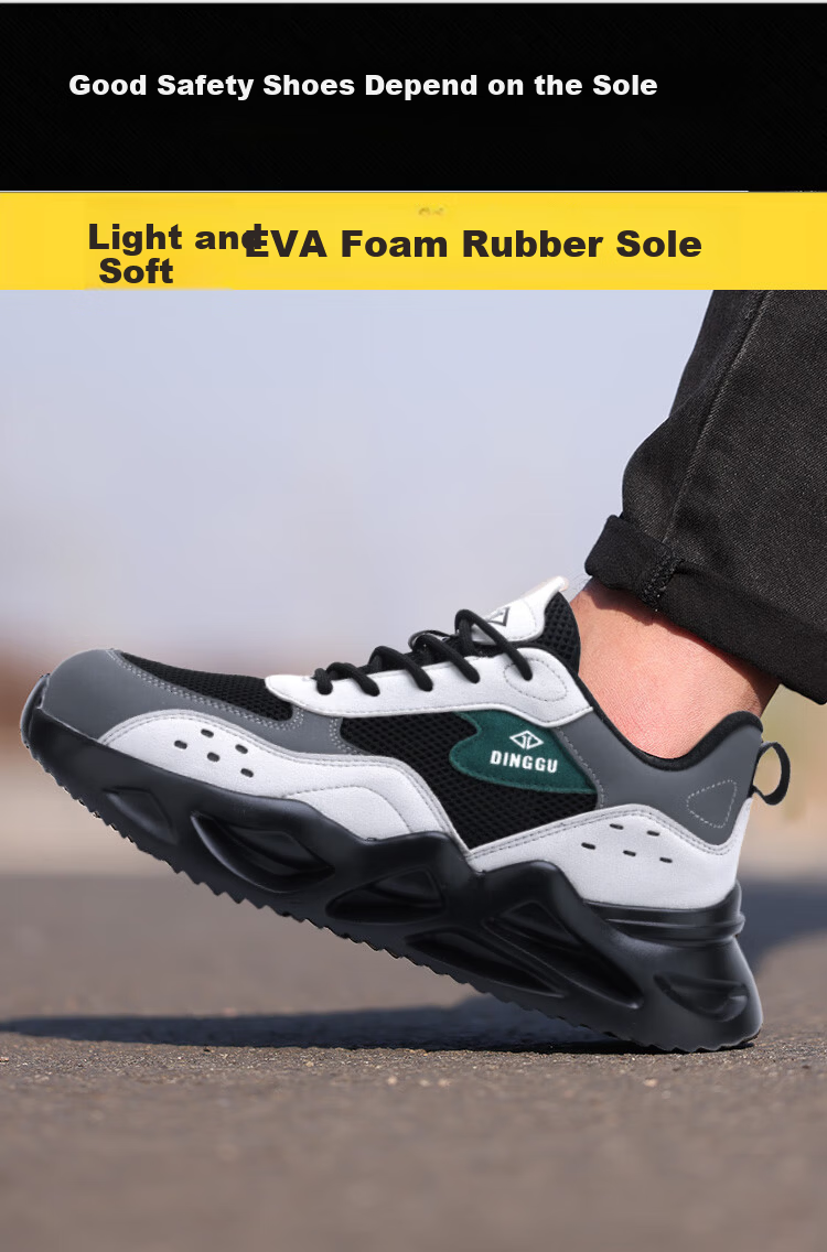 Dinggu Safety Shoes Men's Anti-Smash Anti-Puncture Lightweight Soft Sole Steel Toe Work Shoes Durable JD1607BH39 1