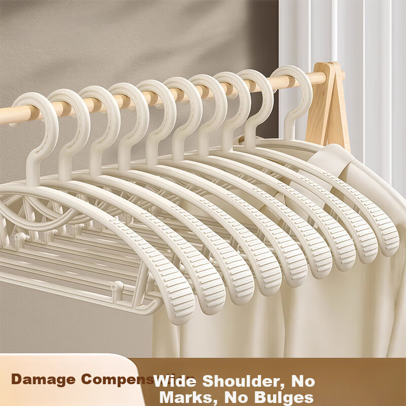 Ie no Monogatari Japanese No-Marking Wide Shoulder Clothes Hanger Home Use Non-Slip Student Dormitory Clothes Drying Rack