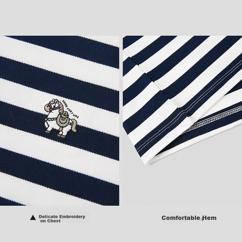 HLA Hailan Home Men's Short Sleeve Polo Shirt 26 Year of the Horse Series Wealth Horse Summer Short Sleeve Men