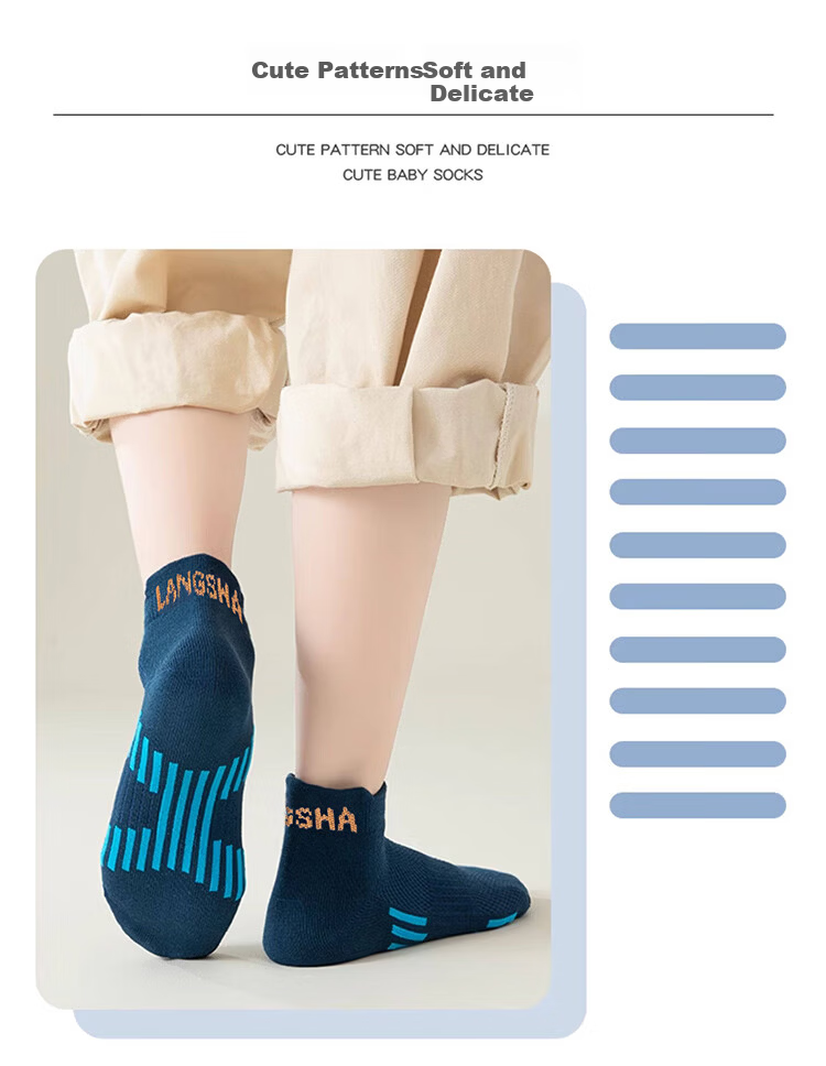 LangSha Boys' Socks Summer Thin Cotton Kids' Spring Autumn Youth Boys' Sports Socks Sweat-Absorbent Odor-Resistant Short Socks 11