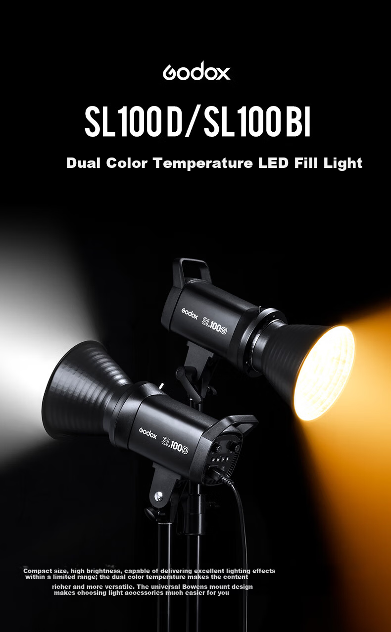 Godox SL100D LED Video Light Continuous Photography Light Soft Fill Light for Live Streaming Portrait Beauty Top Light Film and Television Lighting 3