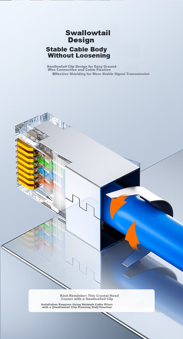Sanze Cat6A Shielded RJ45 Connector Super Category 6A 10Gbps Two-Piece Network Plug 10pcs SJ6A10 7