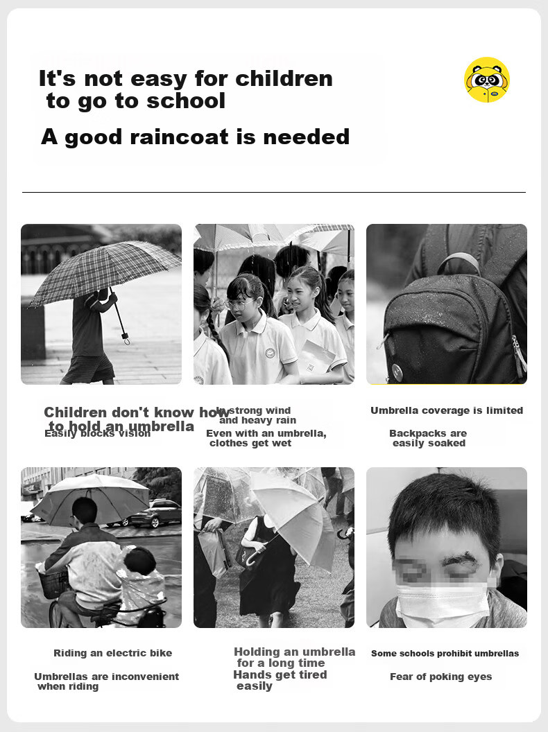 Moremerry Children's Raincoat for Boys And Girls, Full-Body Waterproof Poncho for Primary And Secondary School Students, Navy Blue Mecha Design, Size 4XL 3