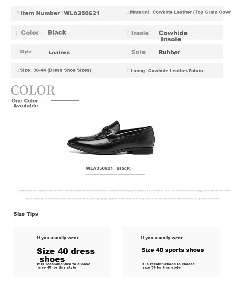 Red Dragonfly Men's Business Leather Breathable Soft Sole Formal Slip-On Loafers WLA350621 Black Size 42 9