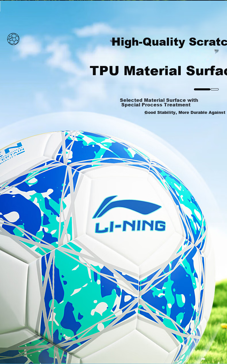 Li-Ning Soccer Ball Size 5 for Adults And Teenagers, Professional Wear-Resistant High-Elasticity Ball for Middle School Students' Training And High School Entrance Exam, FIFA Certified Size 5 8