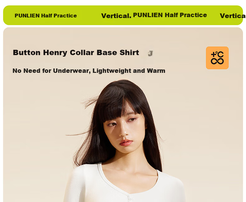 Half-Lined Thermal Base Layer with Chest Pad, Warm Innerwear, Long Sleeve U-Neck T-Shirt for Women, Spring Autumn Winter, No Bra Needed 1