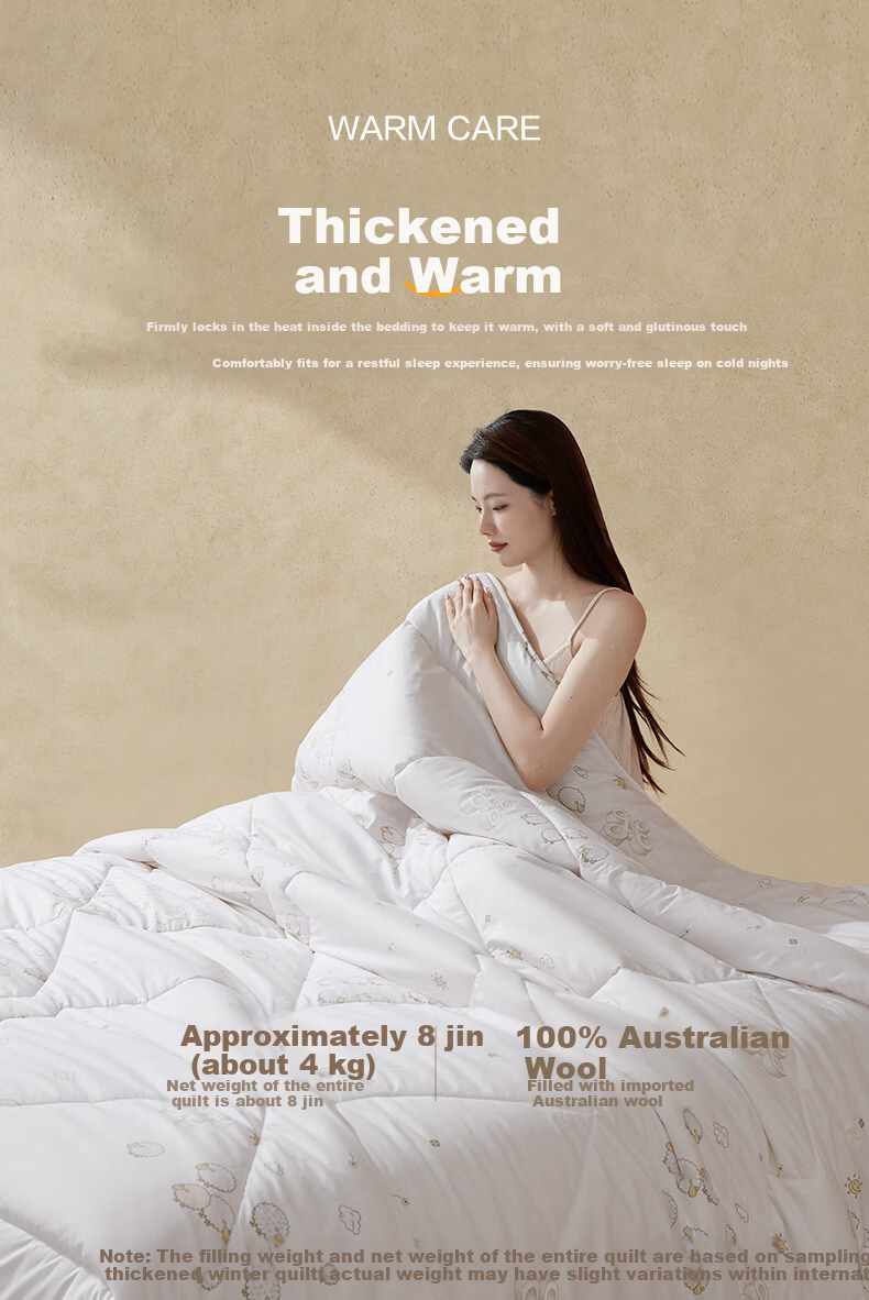 BEYOND Home Textiles Class A Antibacterial 100% Australian Imported Wool Quilt Winter Quilt Core Approx. 6.4 Jin 200*230cm 8
