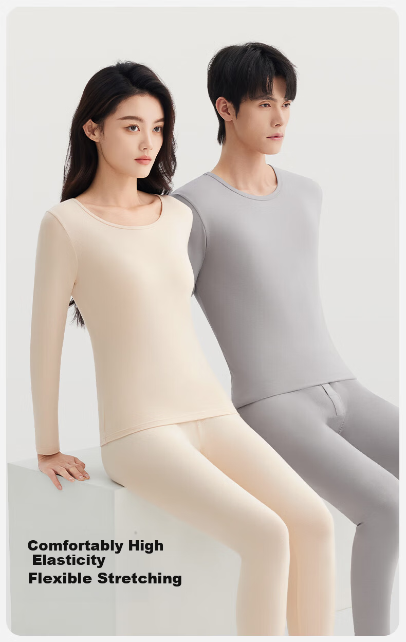 Duoduo Cotton [Yu Shi Same Style] Cotton Skin Warm Underwear Men's Set Class A Pure Cotton New Autumn Clothes and Pants Dark Heather Gray L 4