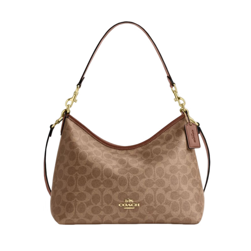 COACH Women's LAUREL Large Crossbody Hobo Bag Brown Yellow Upgraded CEY95 Gift