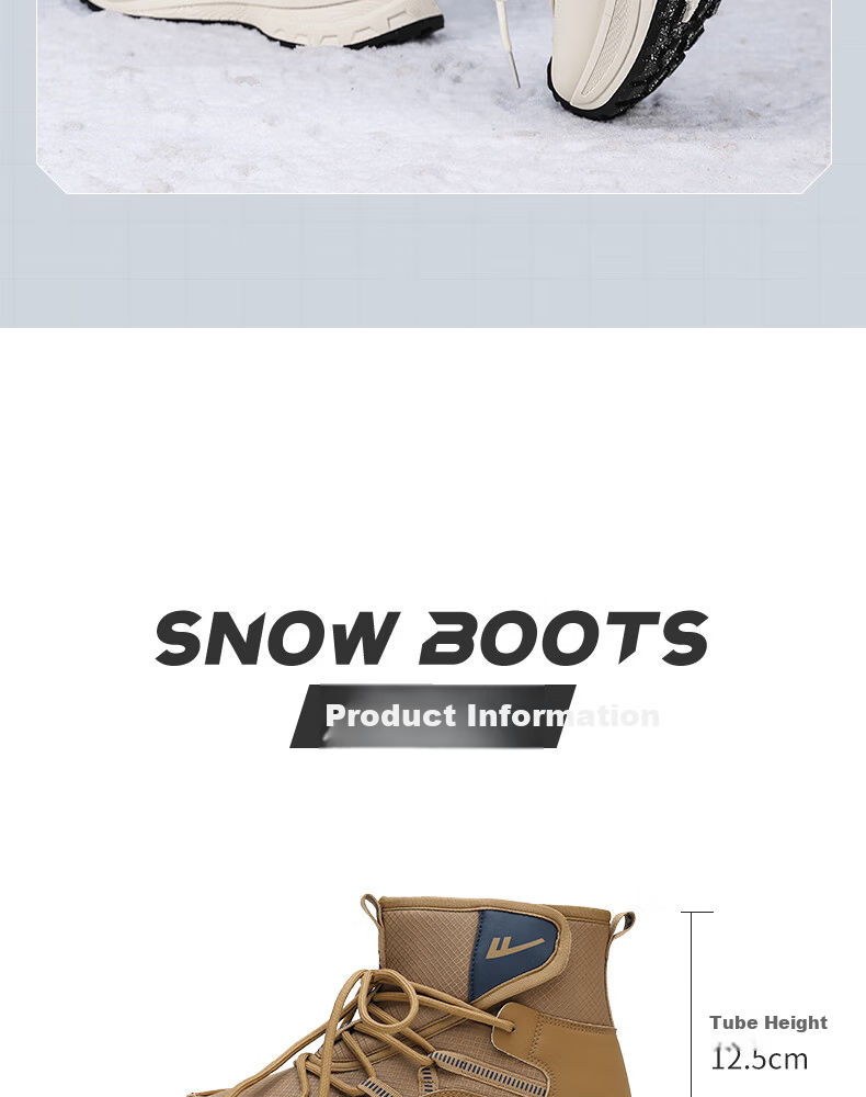 Warrior Official Men's Snow Boots 2026 Spring Cotton Lined Martin Boots Black Size 41 7