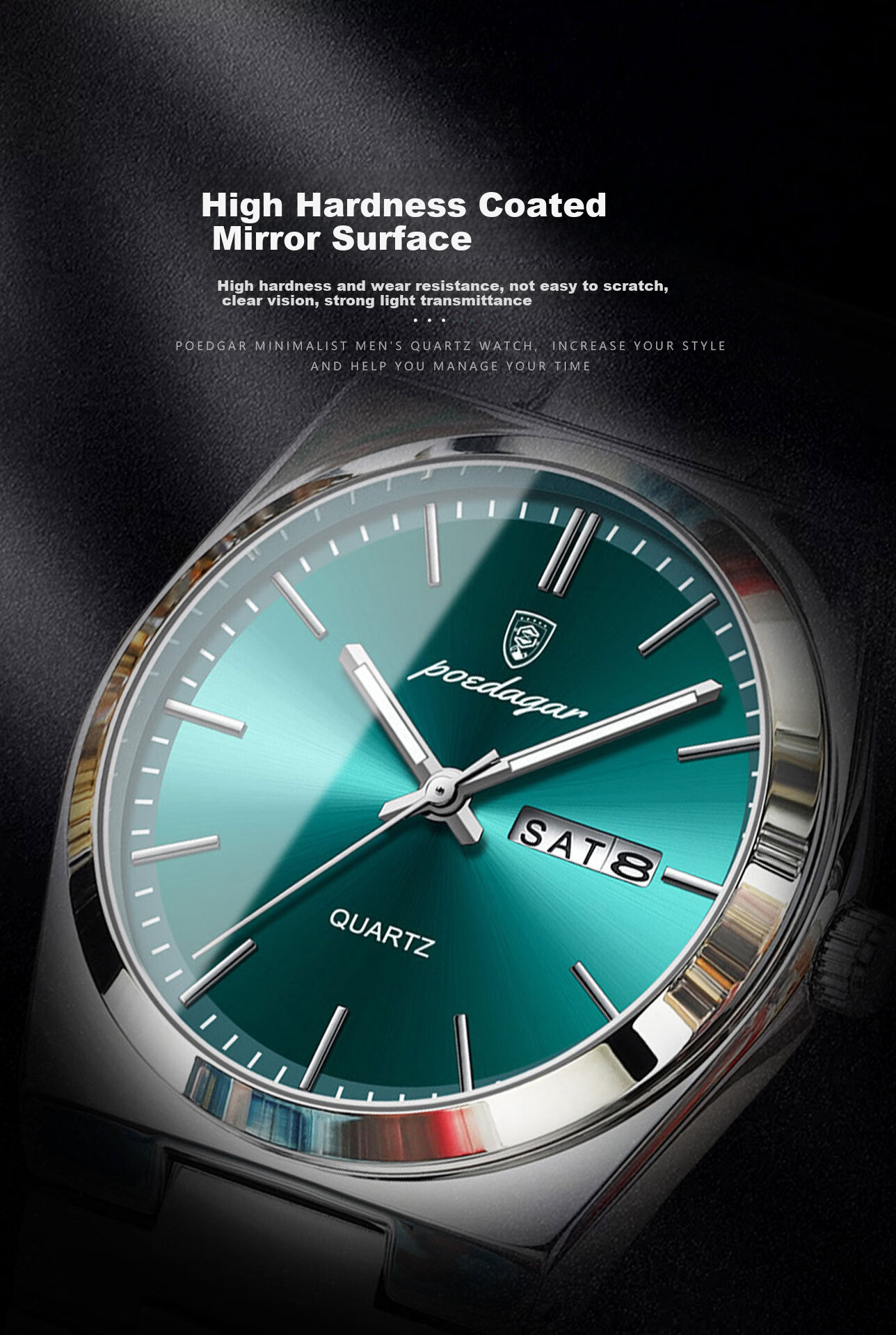 GEORGCOUNT Swiss Business Men's Watch 2025 New Waterproof Luminous Quartz Automatic Steel Band 5