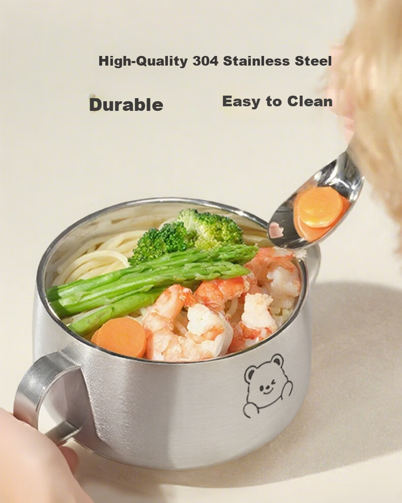 DOCTOR MA Egg-Shaped Baby Food Bowl, Integrated Silicone Suction Bowl with Plate for Children's Meals, White Tableware 3