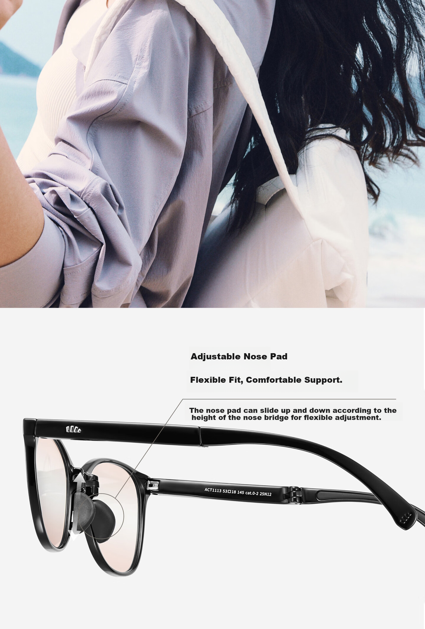 Beneunder Cat Eye Sunglasses for Women, Natural Look, Fashionable Sun Protection, UV Protection, Foldable Travel Sunglasses FD012 15