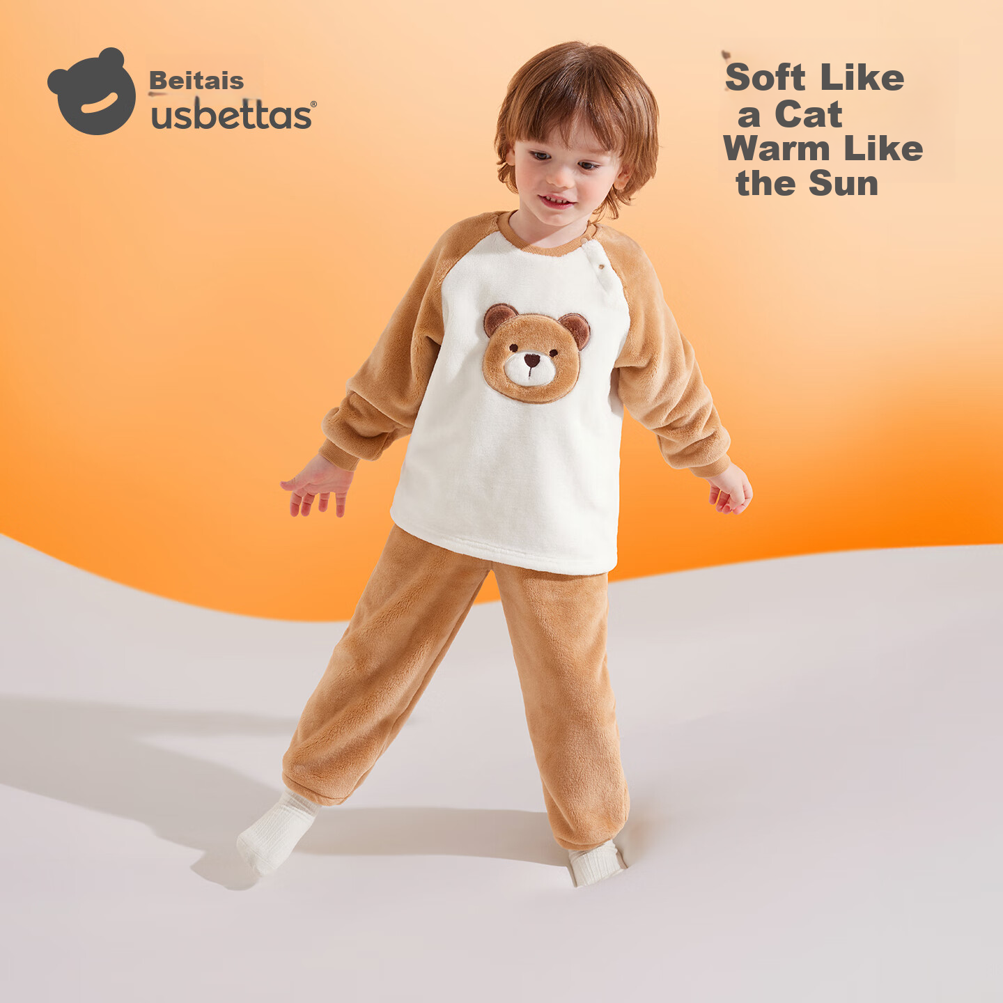 Betis Children's Winter Pajamas New Baby Homewear Set Flannel Fleece Thickened Warm Boys Girls