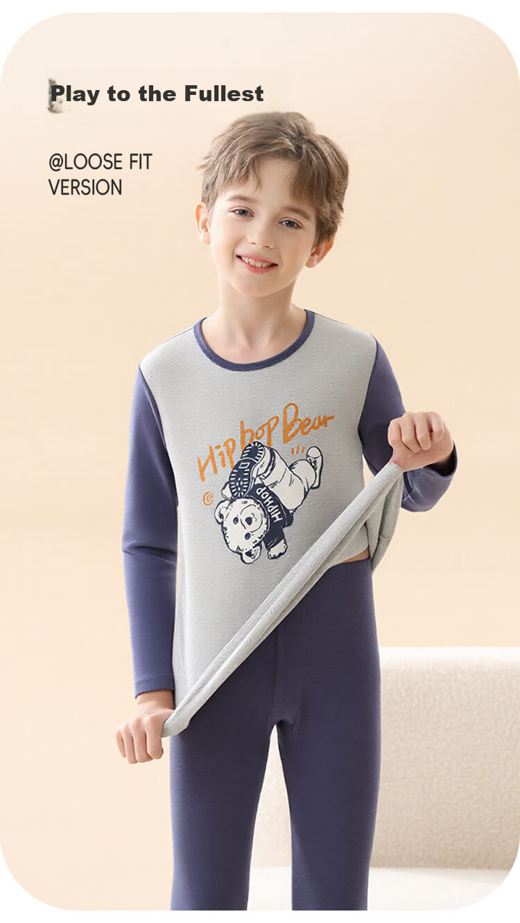 Urban Beauty Children's Thermal Underwear Boys Pure Cotton Autumn Clothes Autumn Pants Big Kids Baby Autumn Winter Youth Cotton Pajama Set 10
