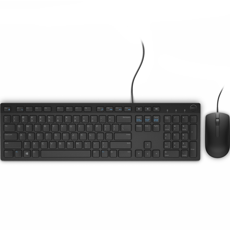 DELL MS116 + KB216 Wired Mouse and Keyboard Combo Full-Size Spill-Resistant Silent Keyboard Business Desktop Laptop Office Peripheral
