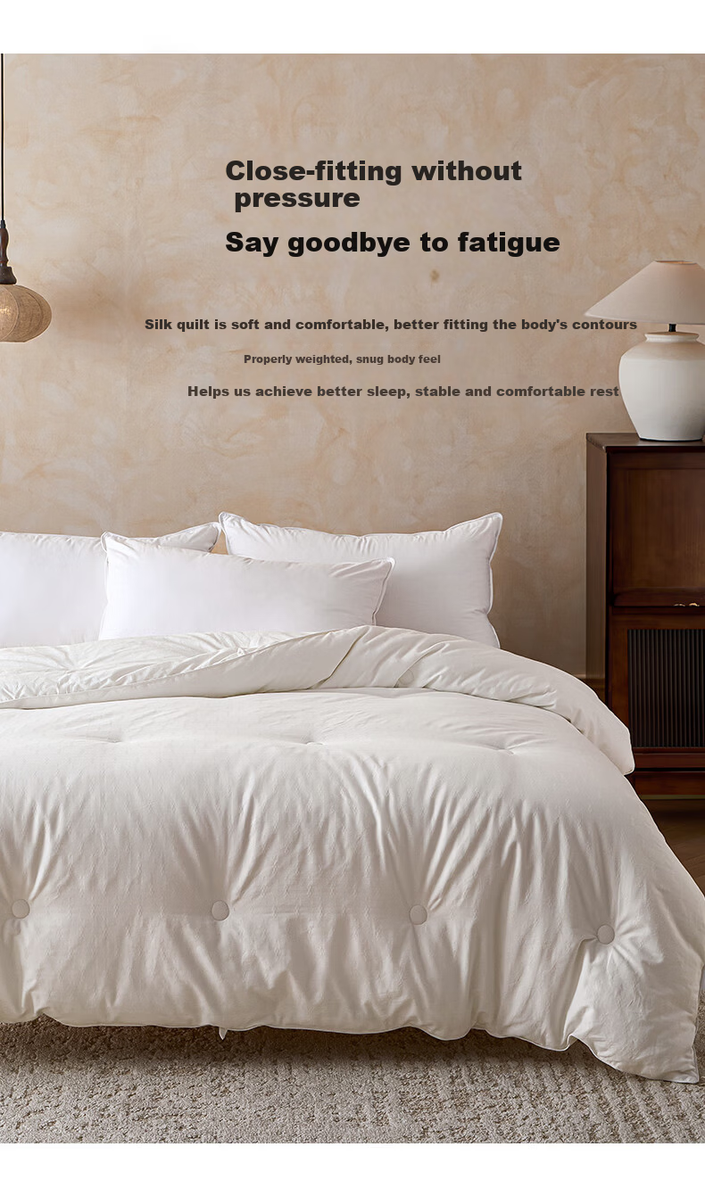 MUJI A-Class 100% Mulberry Silk Quilt Winter Cotton Jacquard Antibacterial Autumn Winter Quilt Approx. 5 Jin 200*230cm White 2