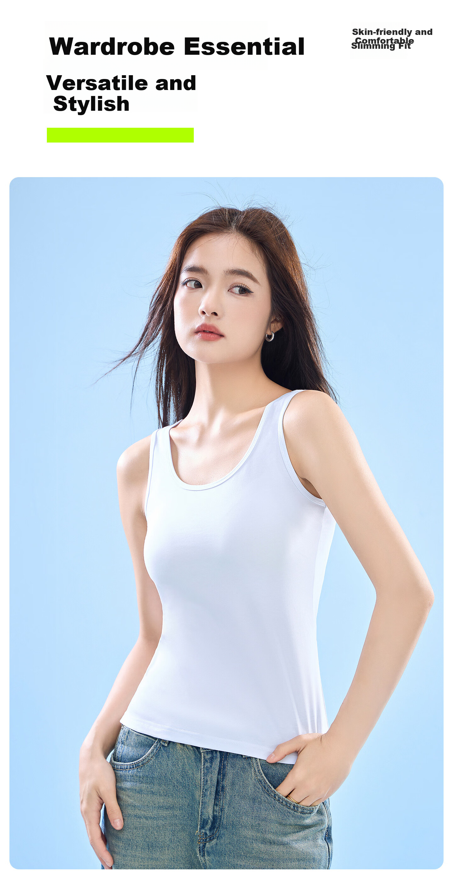 Youkeshu Women's Camisole Tank Top Slim Fit Breathable Sports Base Layer Outerwear Side Coverage 7