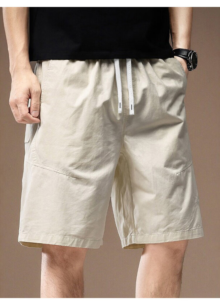 JEEP Men's Summer Cotton Thin Casual Shorts Workwear Five-Point Pants Off-White 3XL 9