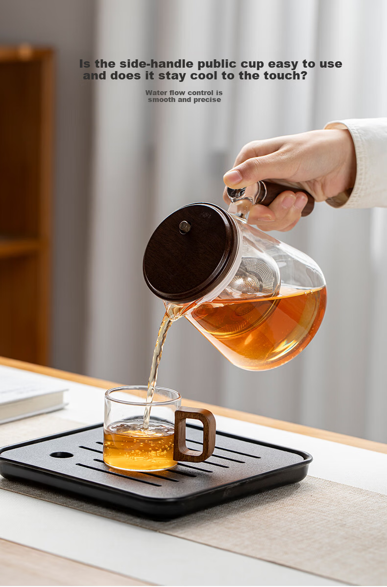 Jing Hong Yun True Bare Price Glass Teapot with Press Filter High Temperature Tea Water Separation Transparent Kettle 5