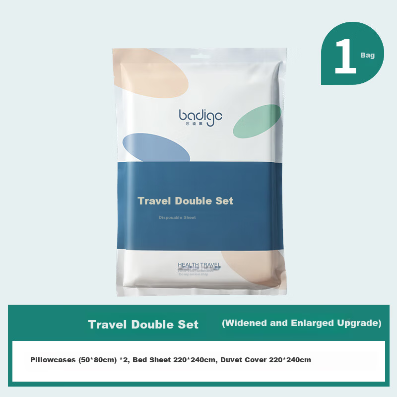BADIGAO Disposable Bed Sheet Four-Piece Set Bedding Hotel Duvet Cover Pillowcase Travel Essential