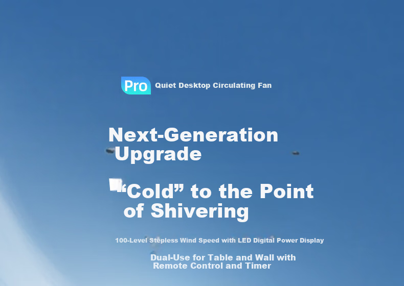 CHIGO Electric Fan Office Desktop Mini Fan 100-Speed Portable USB Rechargeable Small Fan Dormitory Outdoor Camping Table Wall-Mounted Oscillating Fan 2