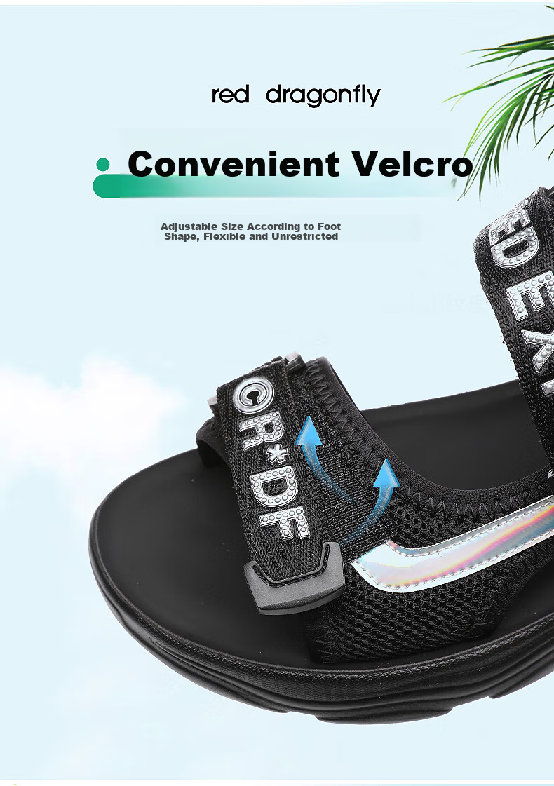 RED DRAGONFLY Women's Thick Sole Soft Sole Fashion Sandals Student Vietnamese Sports Beach Shoes WTK233831 7