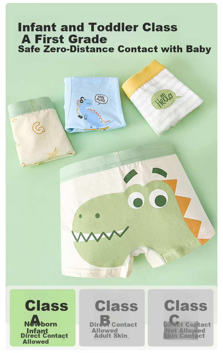 Little Pig Banner Boys' Underwear Xinjiang Long-Staple Cotton Class A Boys' Mid to Large Size Youth Baby Boxer Shorts 6